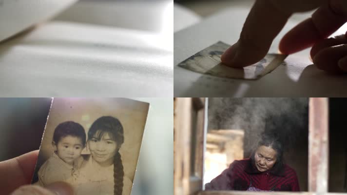 母亲节怀旧老照片妈妈节日快乐4k视频素材