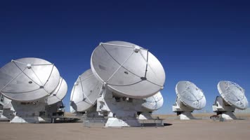 探索宇宙太空 射电阵列 望远镜雷达转动 