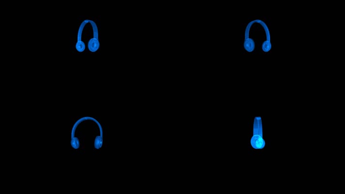科技线条耳机耳机模型带通道