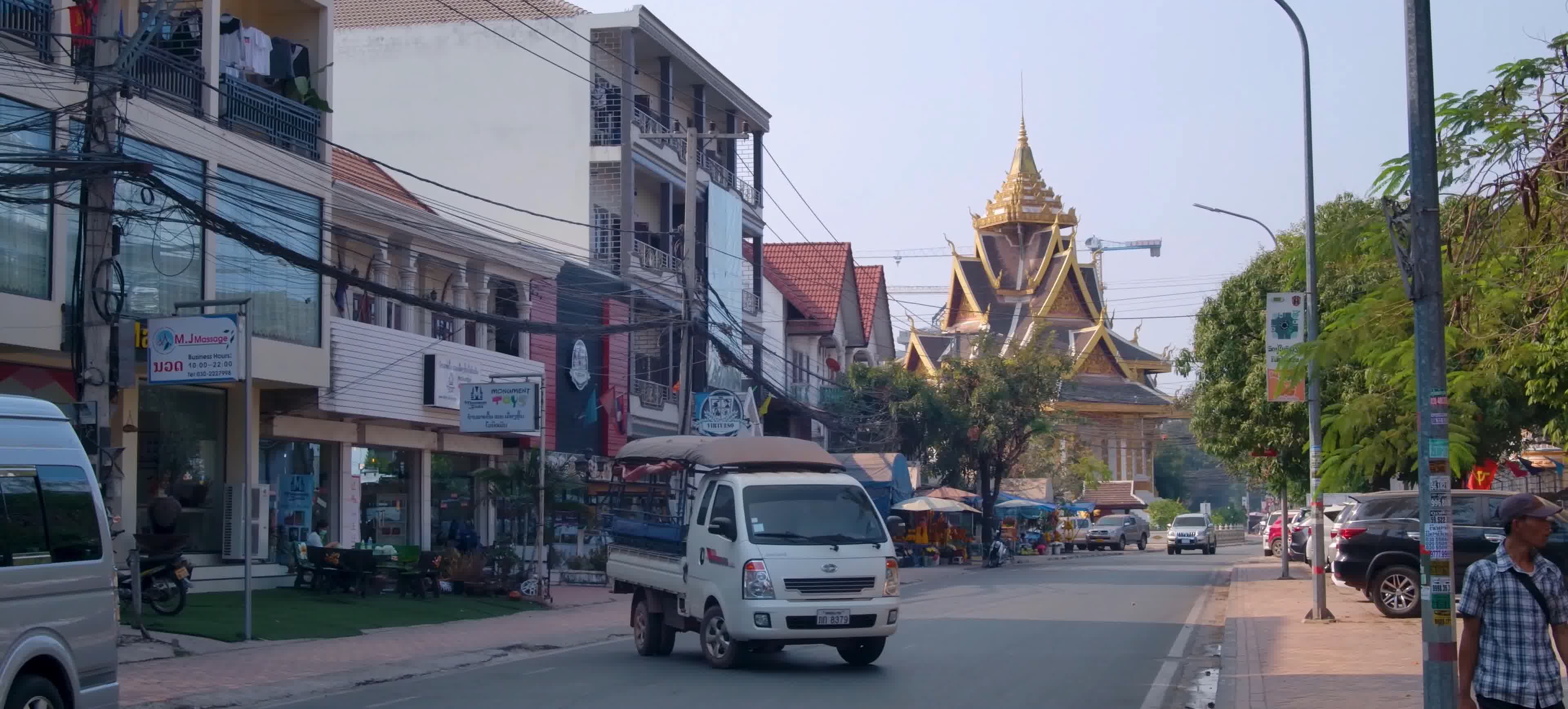 老挝，老挝马路市场，佛教市井生活