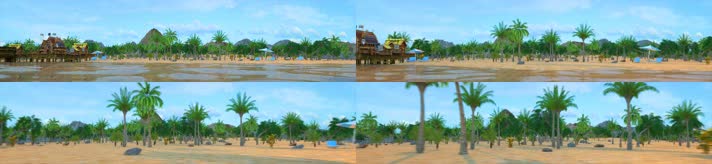 led全息投影素材唯美海景风景沙滩海水沉浸