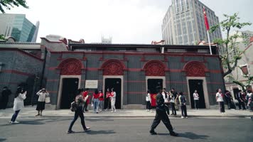 4K实拍最新上海中共一大会址空境集合