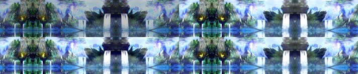 瀑布流水8KLED全息投影素材