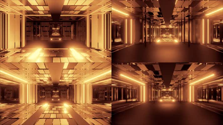4K金色隧道穿梭LED视频背景
