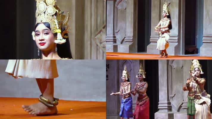 柬埔寨舞蹈，东南亚美女舞蹈，少数民族舞蹈
