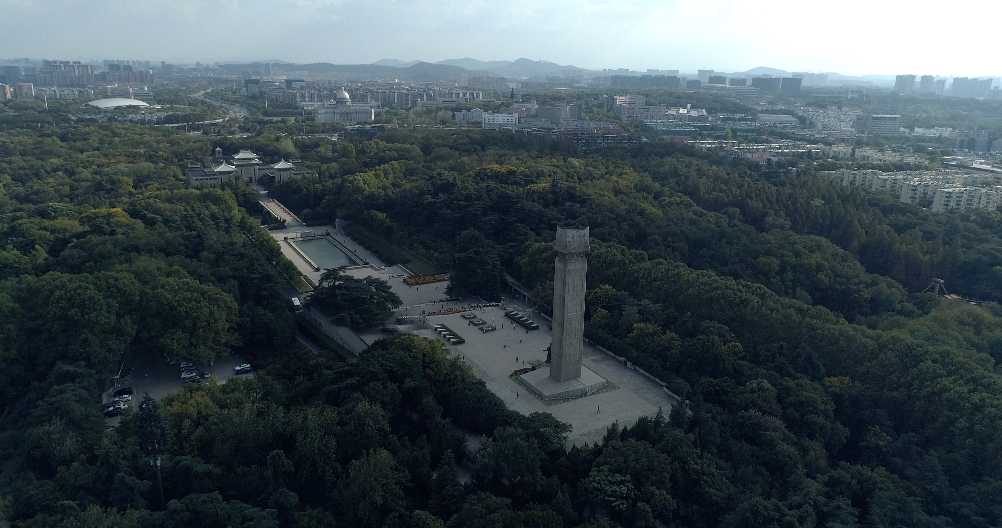 雨花台航拍4k 雨花台 雨花英烈 纪念碑 雨花