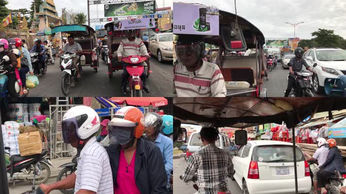柬埔寨，柬埔寨城市交通道路汽车行驶