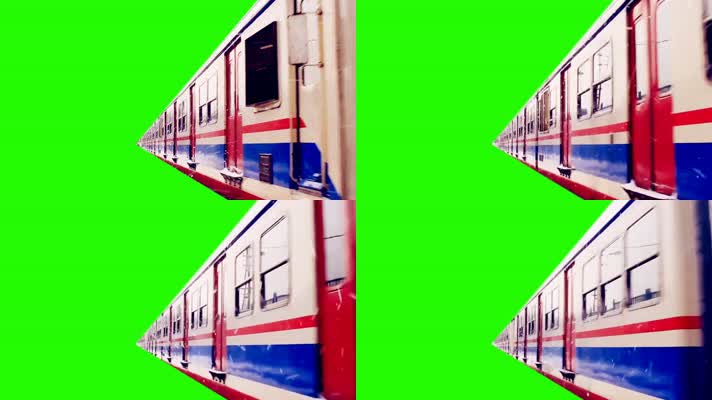 绿幕视频素材雪国列车