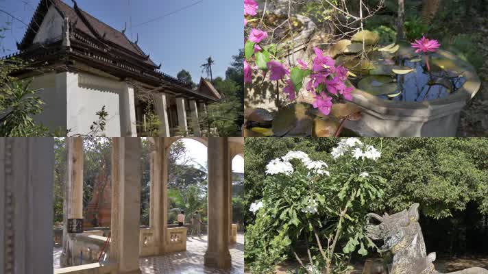 柬埔寨，佛教建筑和尚