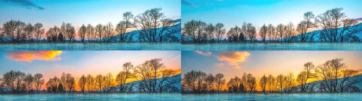 湖边 湖水 水中倒影