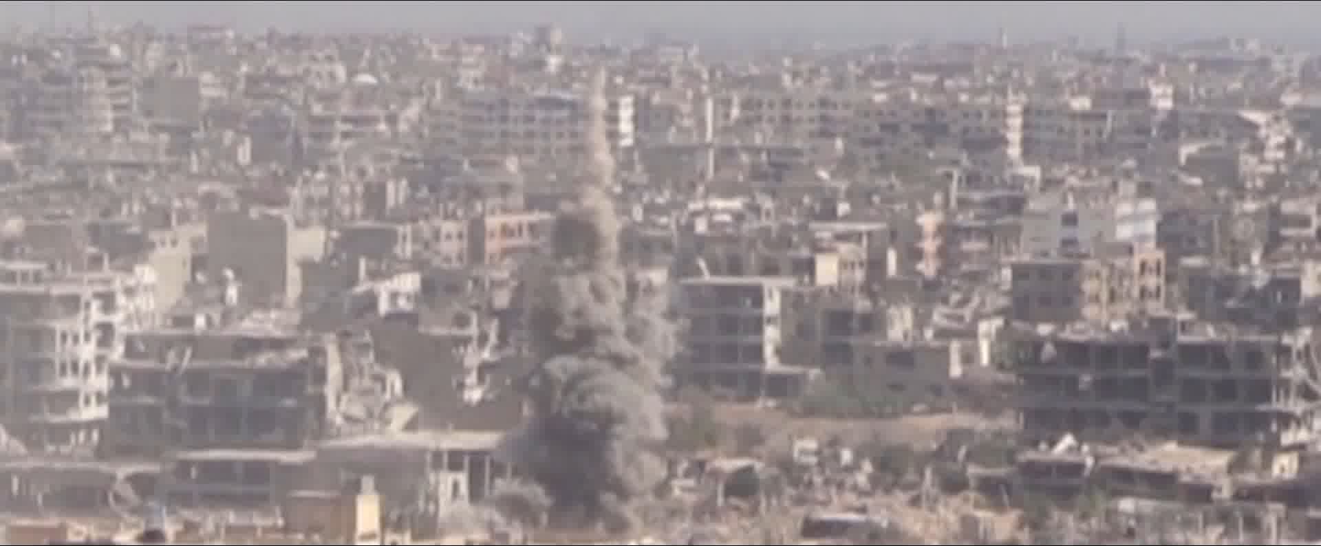 人道主义，反战人权，航拍战场战火废墟