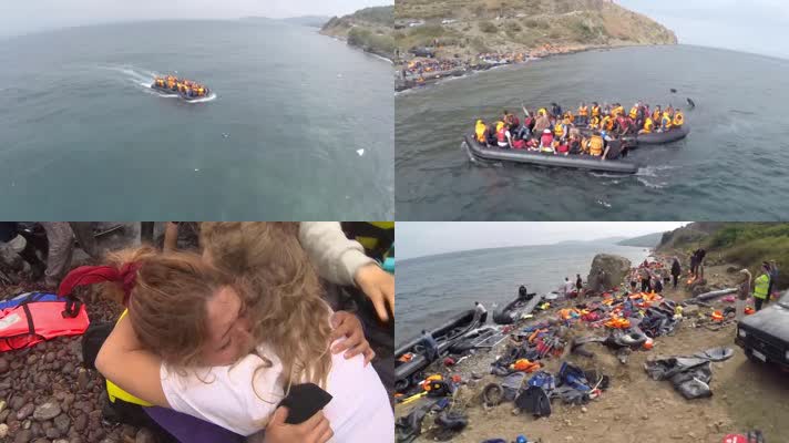 人道主义，反战人权，难民偷渡救援船