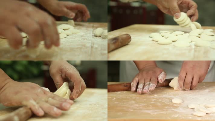 擀皮 和面 包饺子 饺子皮 厨师 (2)