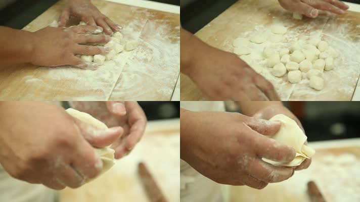 擀皮 和面 包饺子 饺子皮 厨师 (4)