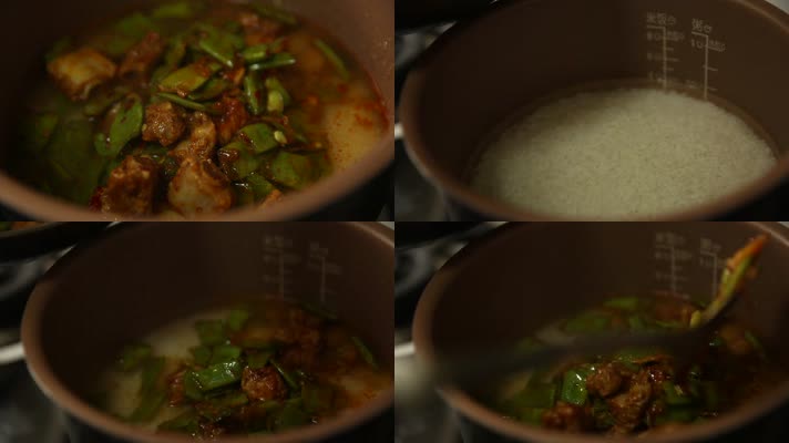 扁豆排骨焖饭 煲仔饭 汤拌饭 (9)
