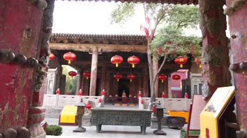 关王庙山门 大门 庙门 香火 香火缭