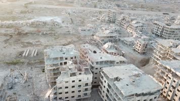 人道主义，反战人权，航拍战场战火废墟