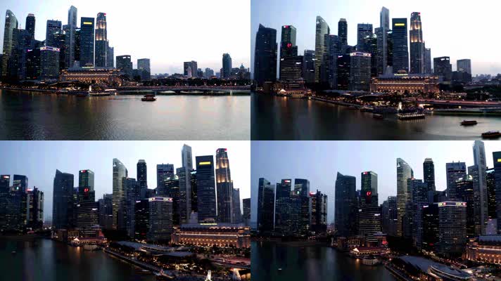 新加坡金融区航拍外景