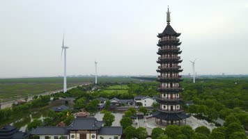 奉贤东海观音寺4K航拍原素材(7分钟) 奉贤东海观音寺4K航拍原素材(7分钟)