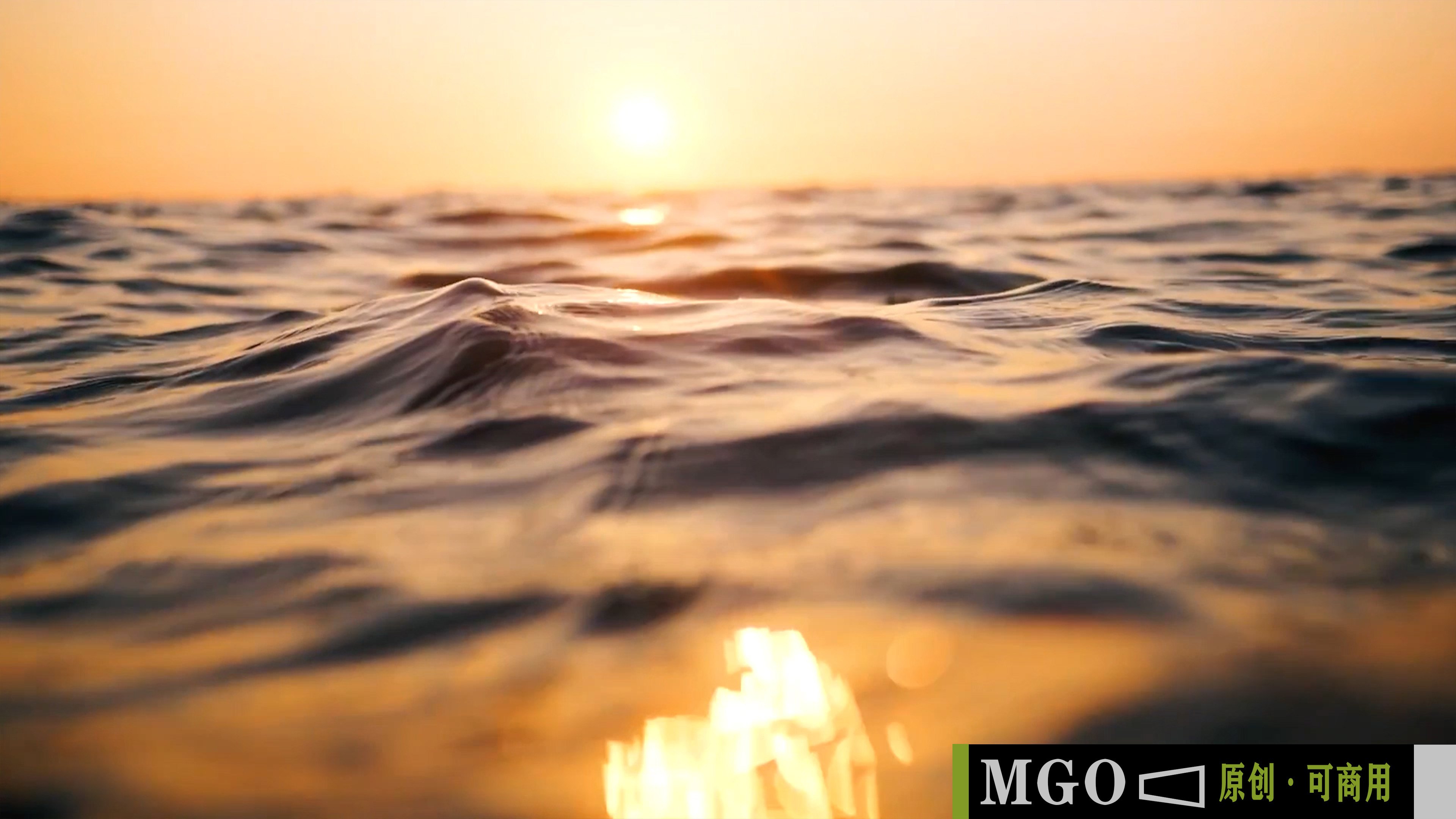 海面纹波波动起伏波光粼粼，海浪涟漪