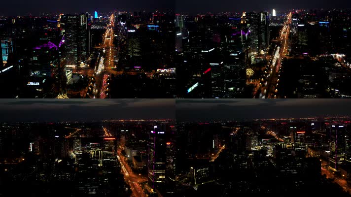 成都高新区夜景航拍素材3