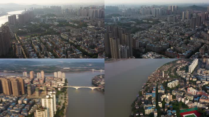 4K重庆市合川区城市航拍素材5