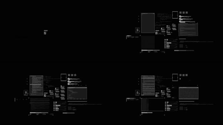 4K计算机黑客攻击屏幕显示过程