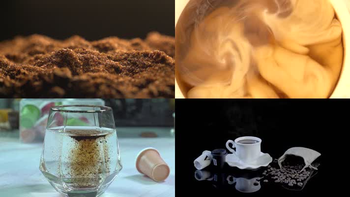 美女冲咖啡粉4k