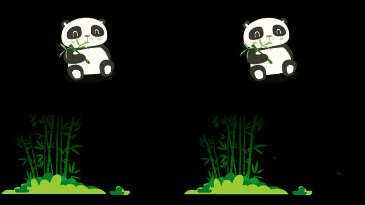 熊猫吃竹子竹林动画