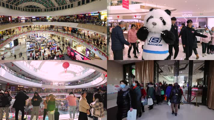 商场内快速人流4k