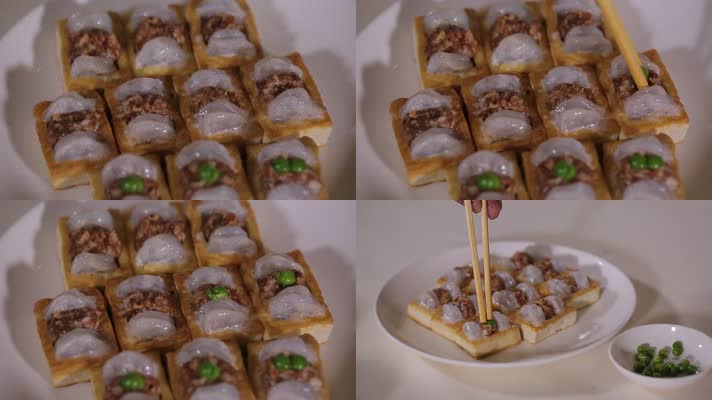 实拍国宴菜虾仁豆腐盒 (3)