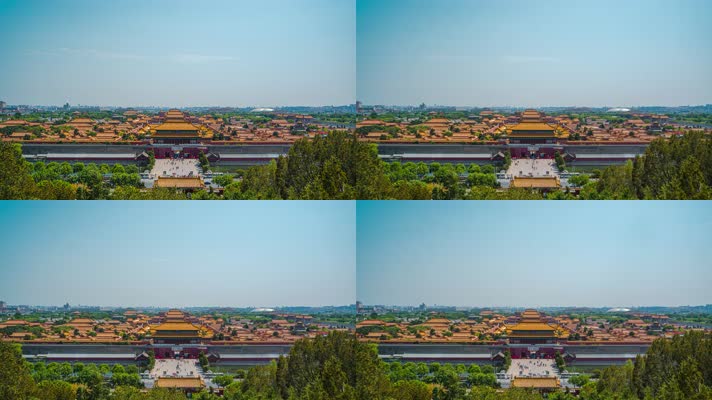 8k延时中午时分北京故宫博物馆素材