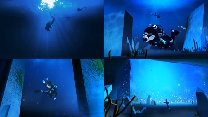 海底潜水人物