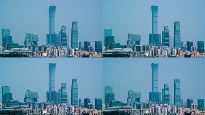 8k延时中国北京首都CBD中国尊素材