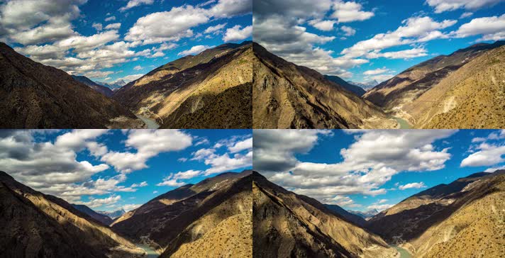 8k延时云南香格里拉澜沧江峡谷云彩素材