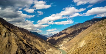 8k延时云南香格里拉澜沧江峡谷云彩素材