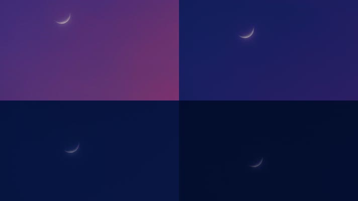 唯美月亮弯月落下延时视频素材