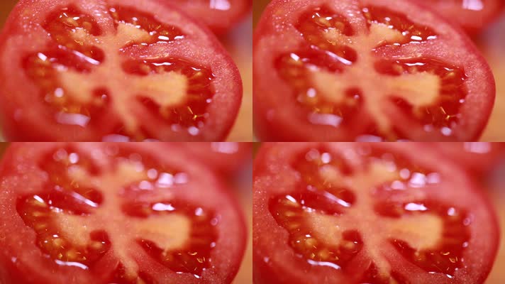 特写微距番茄切面西红柿种子 (5)