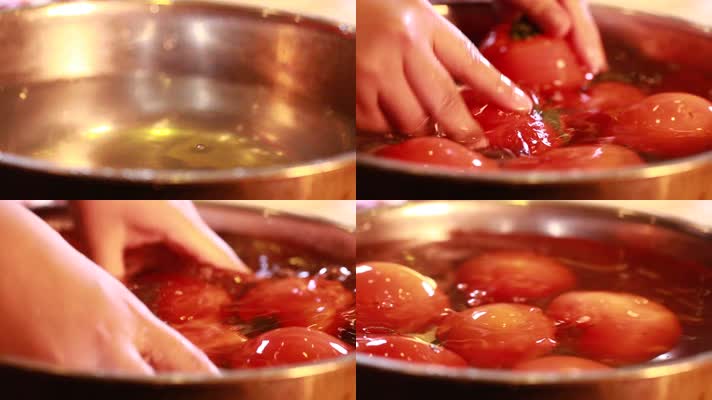 实拍清水浸泡清洗西红柿 (5)
