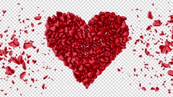 红桃心粒子透明通道素材包