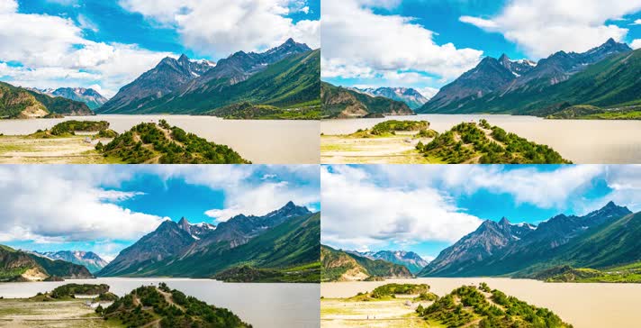 4k延时中国西藏高原然乌湖风景区素材