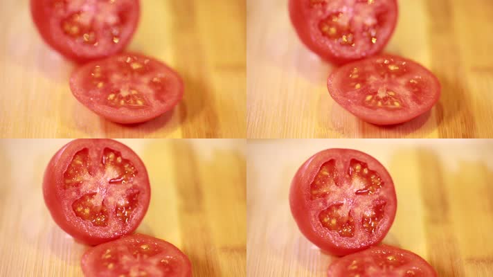 实拍西红柿切块 (1)