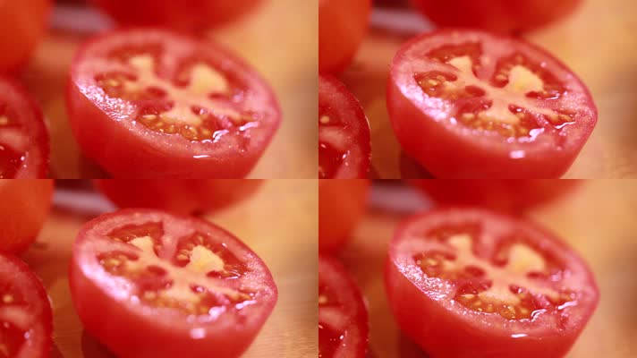 特写微距番茄切面西红柿种子 (3)