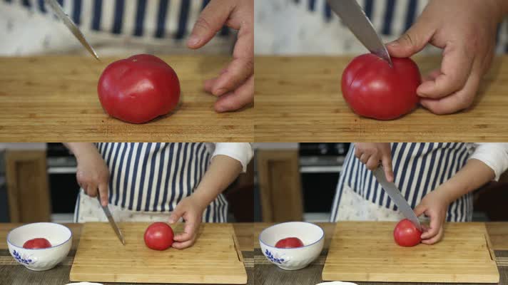 实拍开水烫番茄去皮切块 (3)
