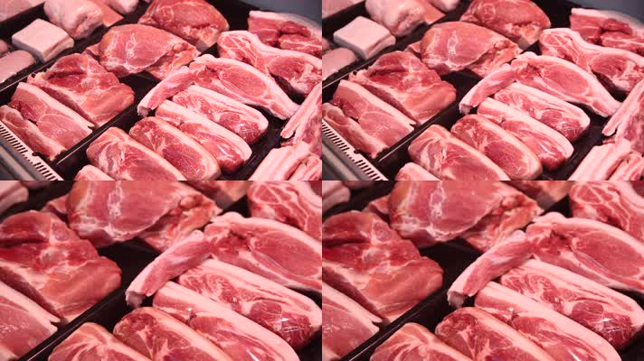 实拍肉类市场各种猪肉切分 (10)