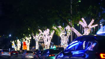 夜晚城市街道开车街景城市夜景4k视频素材