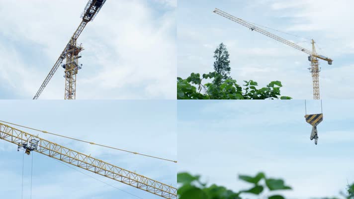 【4K】塔吊建筑工地
