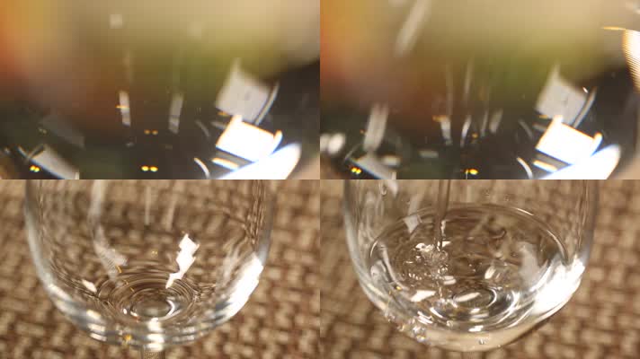实拍高脚杯玻璃杯倒白酒水 (4)
