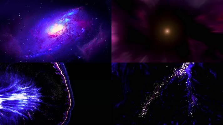 浩瀚宇宙星系太阳金色粒子水墨4K视频素材