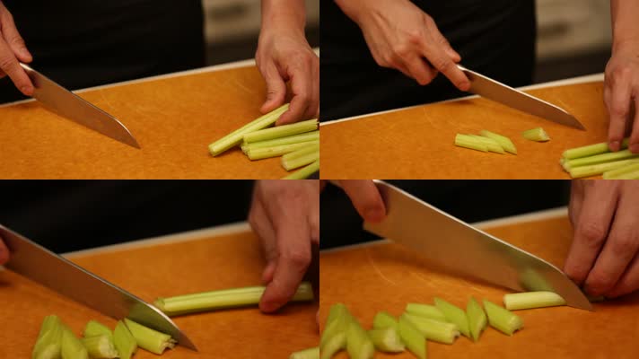 实拍切胡萝卜芹菜各种蔬菜 (6)
